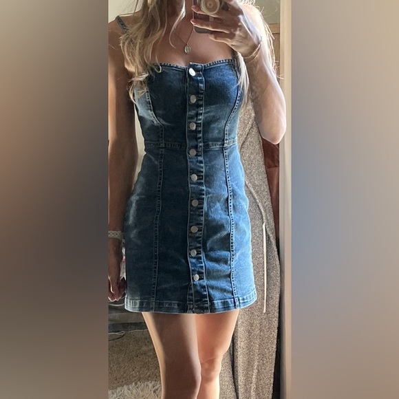 Denim mini dress - Picture 2 of 4